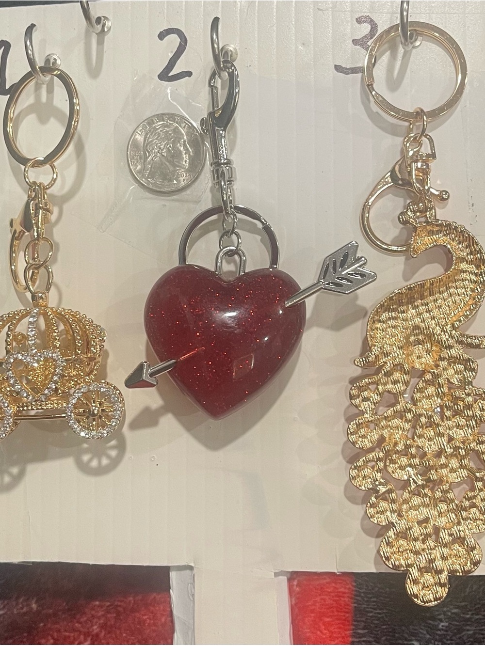 #12 Choice of 1 Keychain Charm with Gold or Silver Clasp - Picture 2 of 4